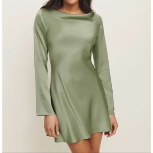 New Reformation Pike Satin Dress Size M